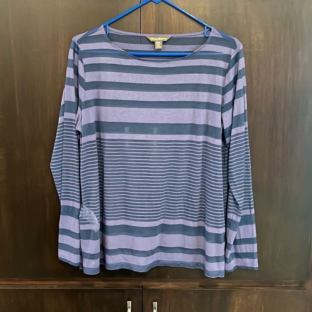 Tommy Bahama Semi‎ Sheer Long Sleeve Top Medium